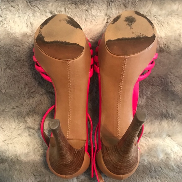 Zara Neon Pink and Nude Platform Sandal - Picture 4 of 4